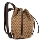 Backpack Bucket back Beige Monogrammed Canvas
