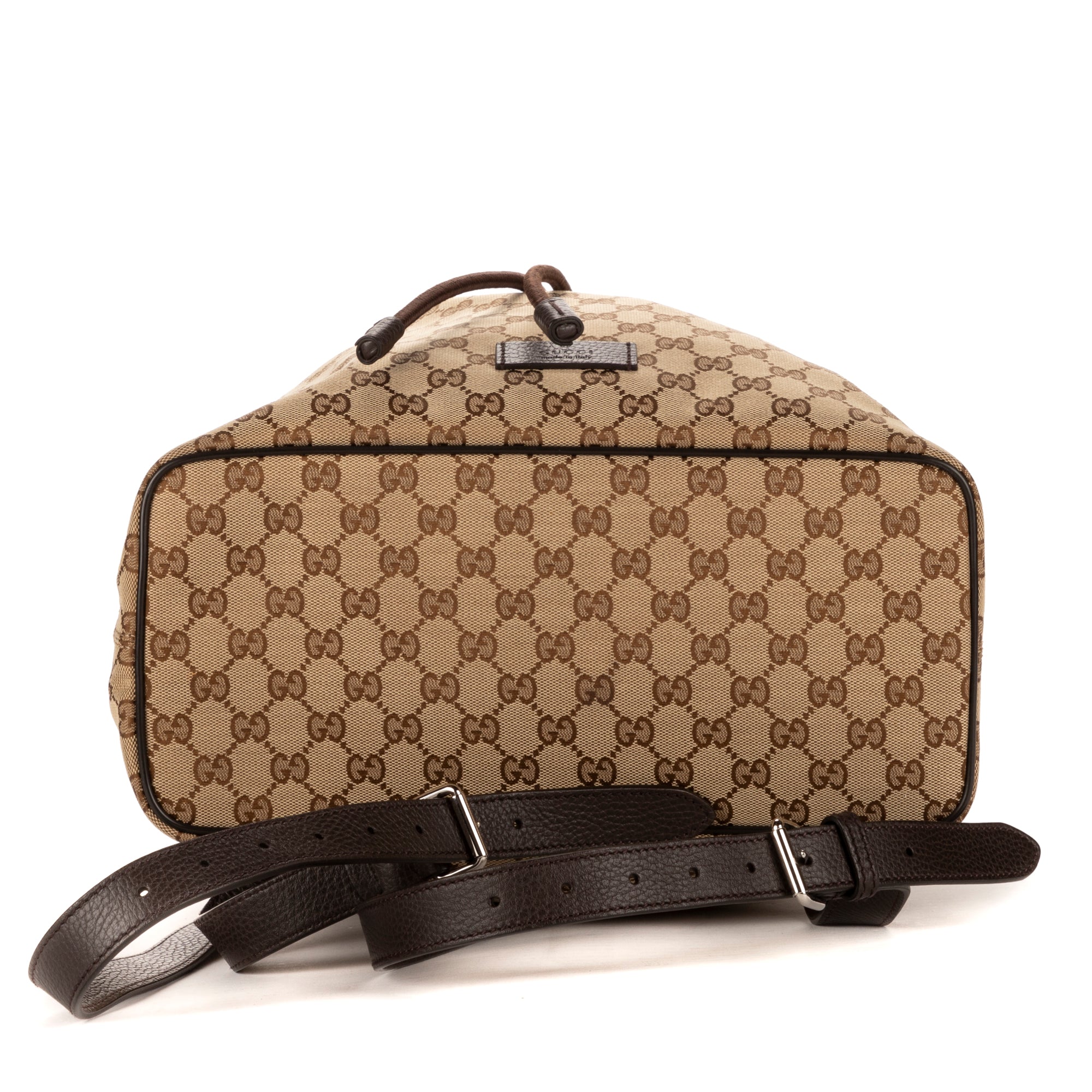 Backpack Bucket back Beige Monogrammed Canvas