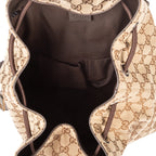 Backpack Bucket back Beige Monogrammed Canvas