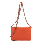 Shoulder Bag Logo Flap Guava Caviar Leather