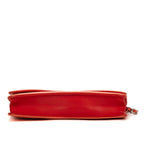 Shoulder Bag Logo Flap Guava Caviar Leather