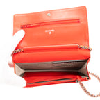 Shoulder Bag Logo Flap Guava Caviar Leather