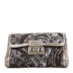 Pochette Thalie noire matelassée en toile brodée édition limitée