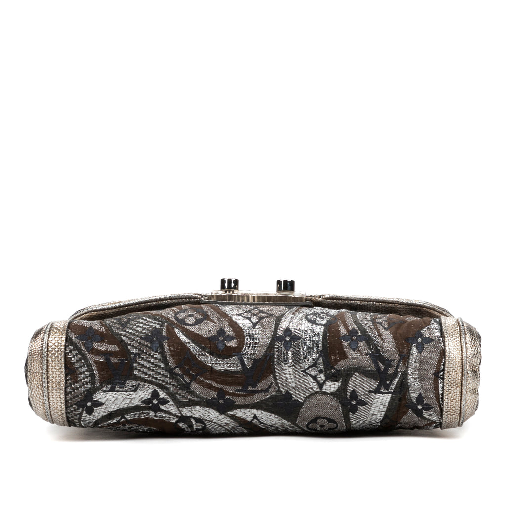 Pochette Thalie noire matelassée en toile brodée édition limitée