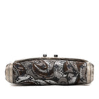 Pochette Thalie noire matelassée en toile brodée édition limitée