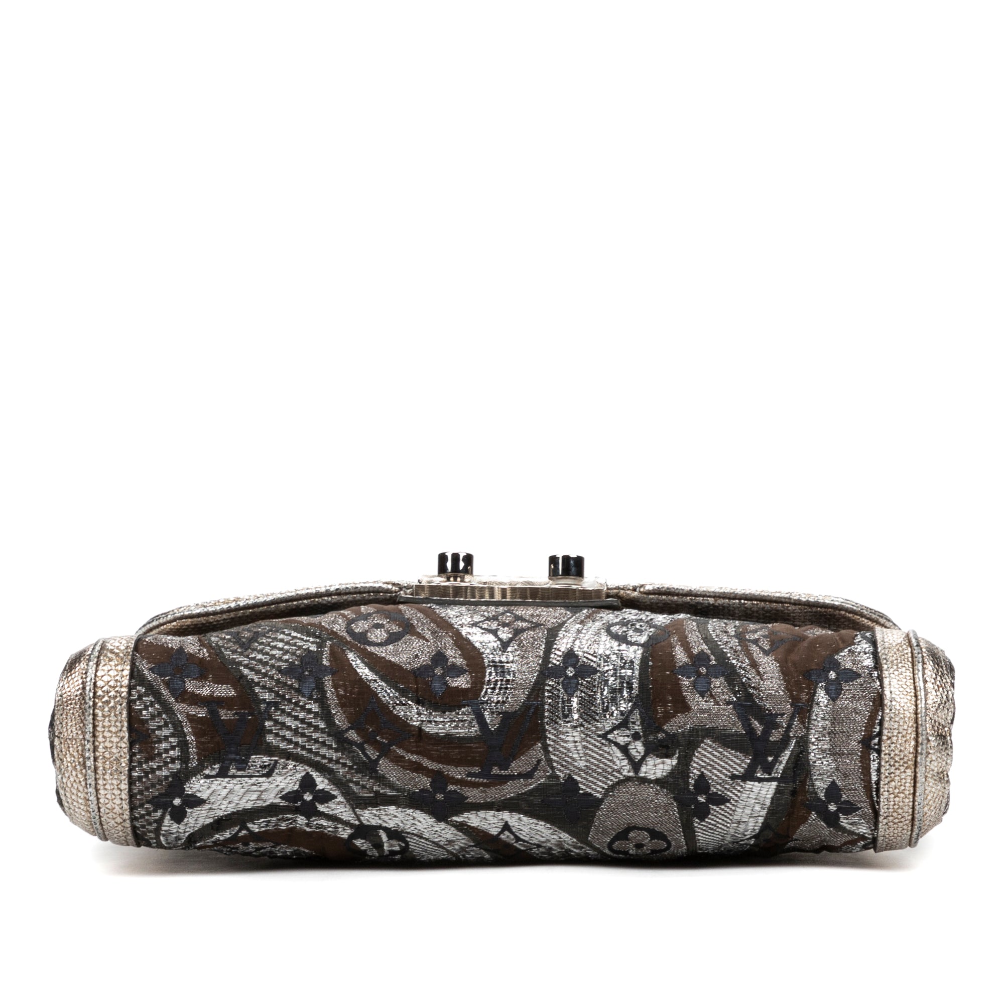 Pochette Thalie noire matelassée en toile brodée édition limitée