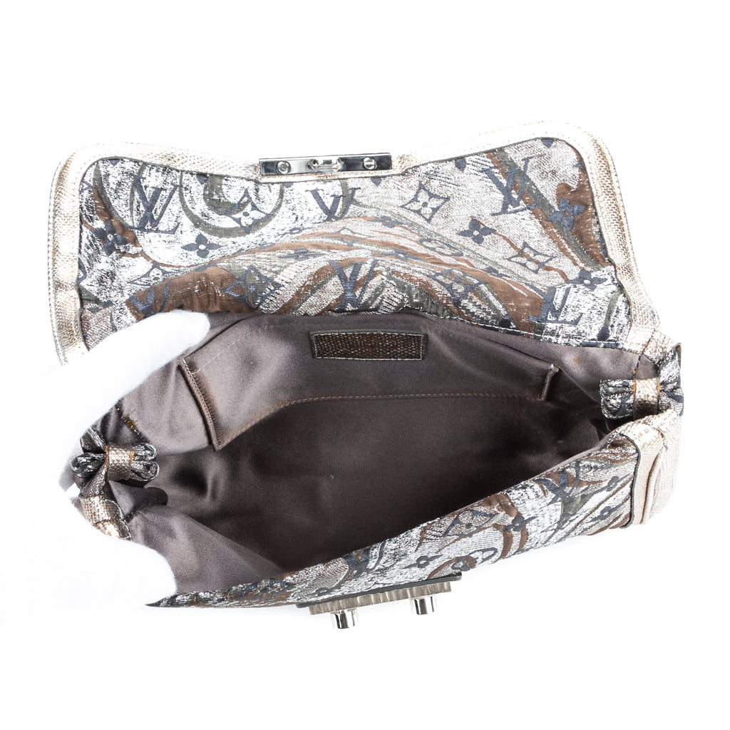 Pochette Thalie noire matelassée en toile brodée édition limitée