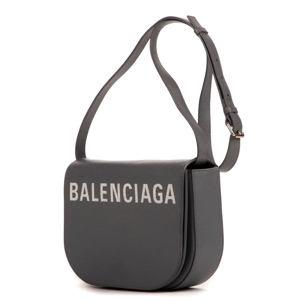 Sac Bandoulière Ville Day Flap Crossbody Cuir de Veau Gris