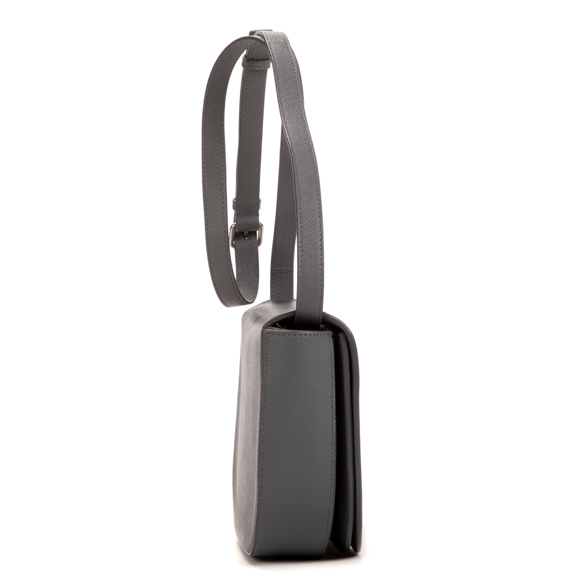 Sac Bandoulière Ville Day Flap Crossbody Cuir de Veau Gris