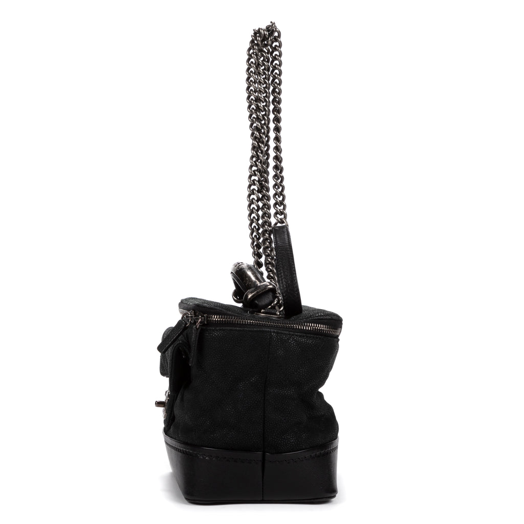 Handbag Vanity case Round Black Caviar Leather