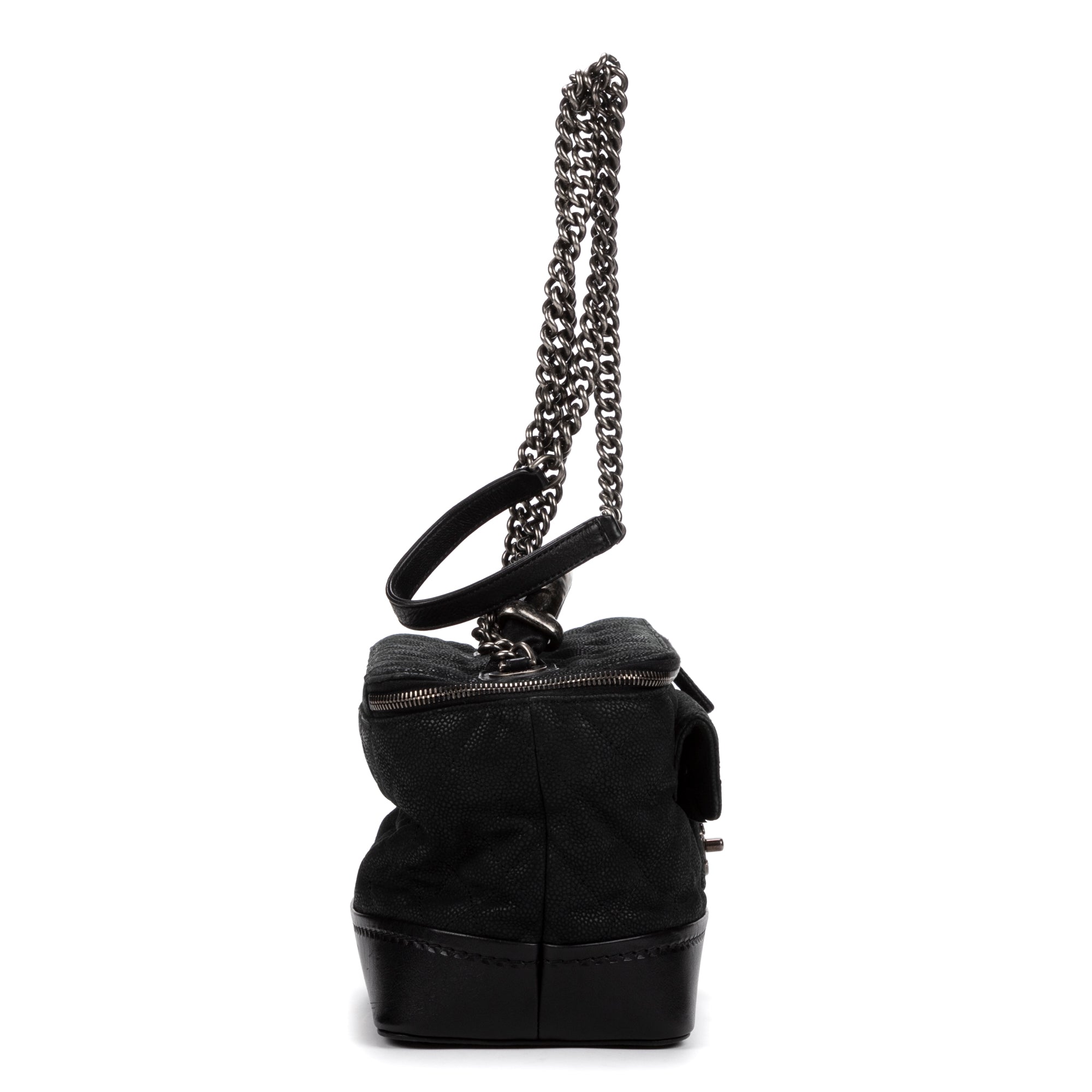 Handbag Vanity case Round Black Caviar Leather