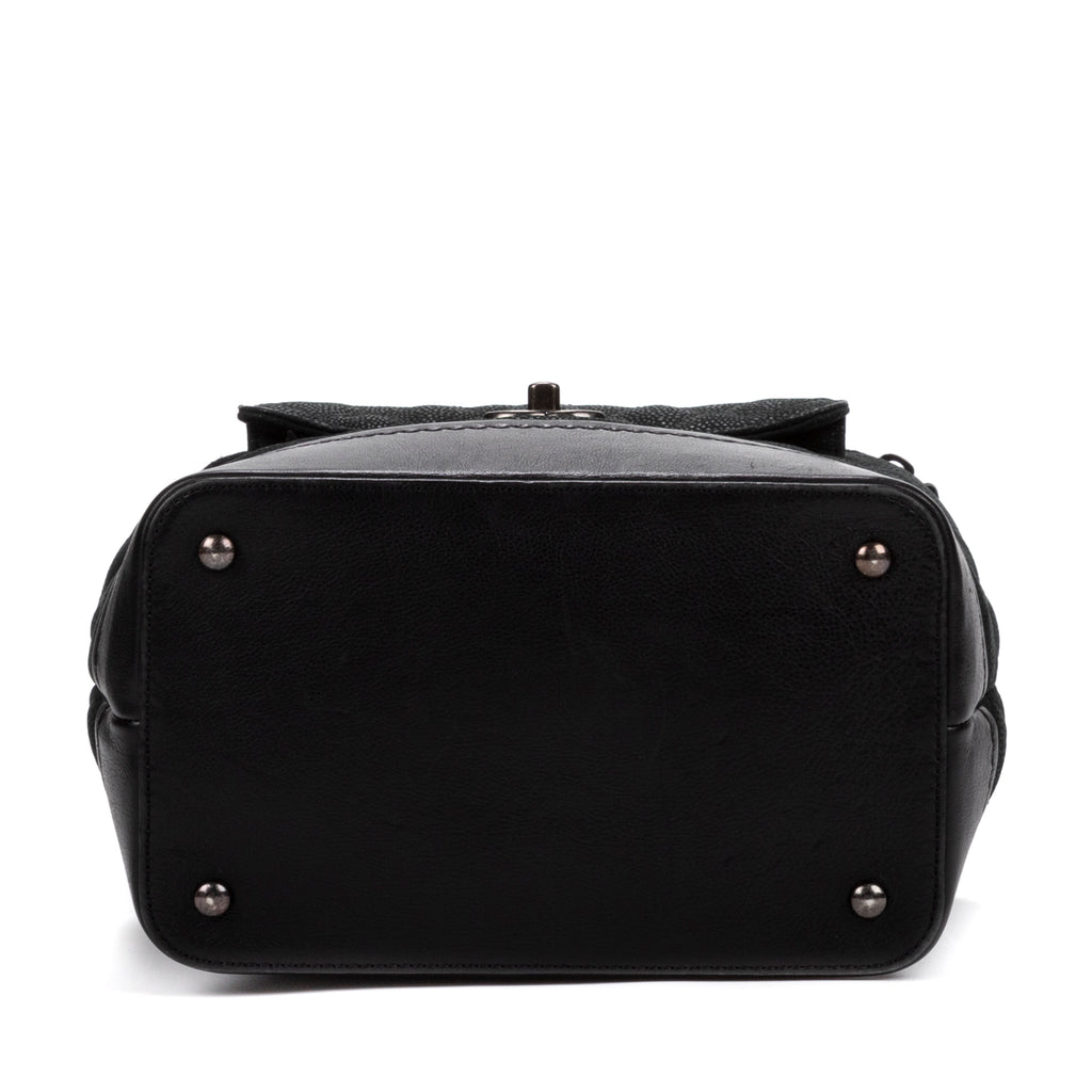 Handbag Vanity case Round Black Caviar Leather