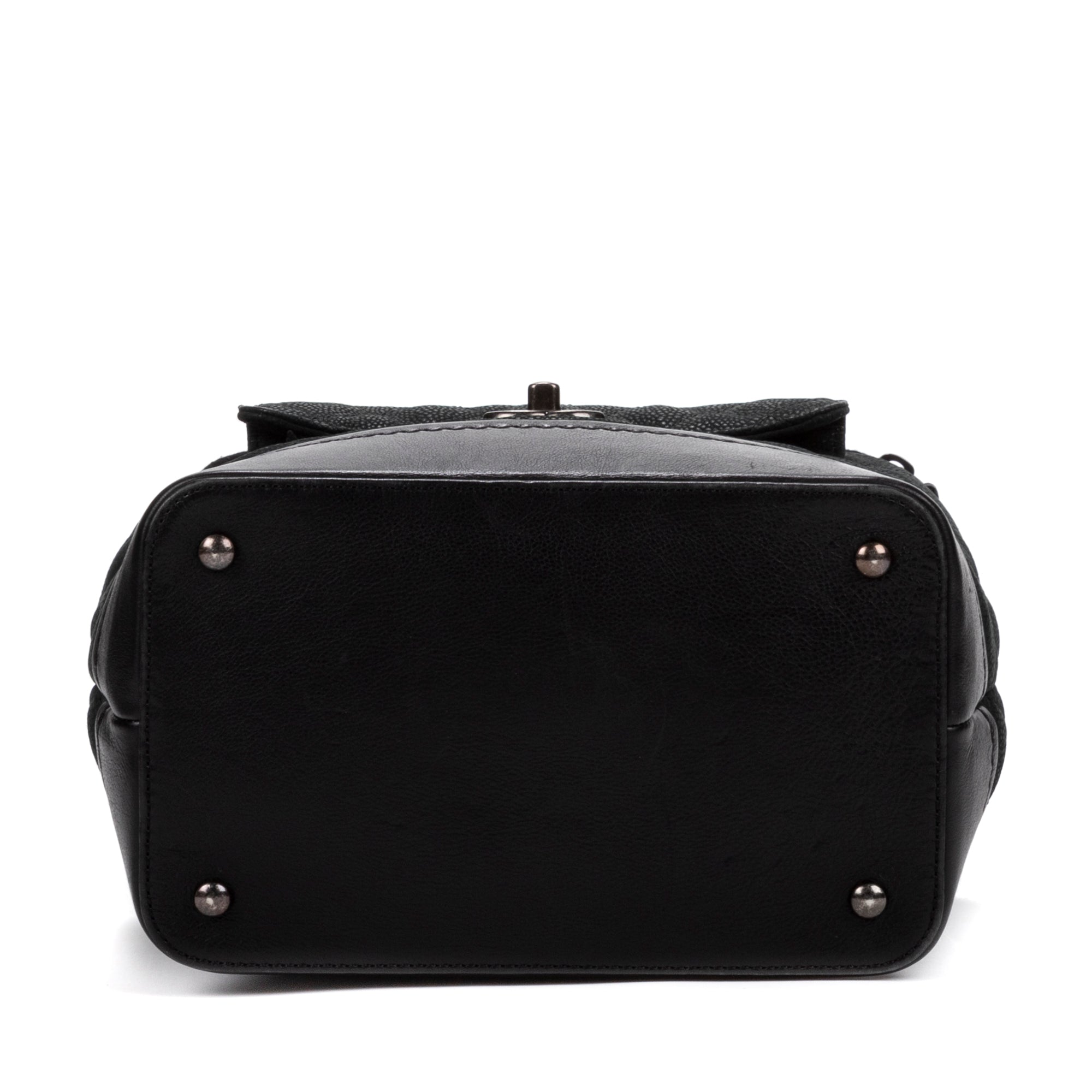 Handbag Vanity case Round Black Caviar Leather