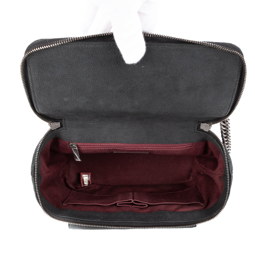 Handbag Vanity case Round Black Caviar Leather
