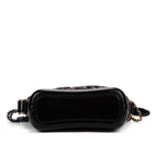 Sac bandoulière Gabrielle Paillettes Toile sequins noire/Cuir de veau