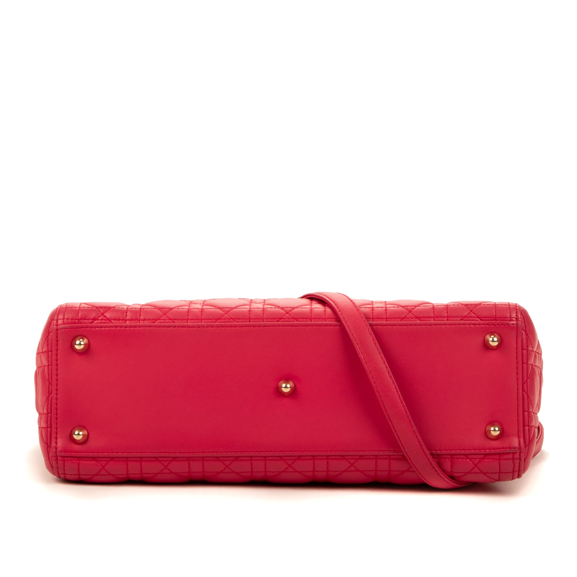 Handbag Large Lady Dior Zip GM Pink Calfskin Leather
