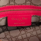 Handbag Large Lady Dior Zip GM Pink Calfskin Leather