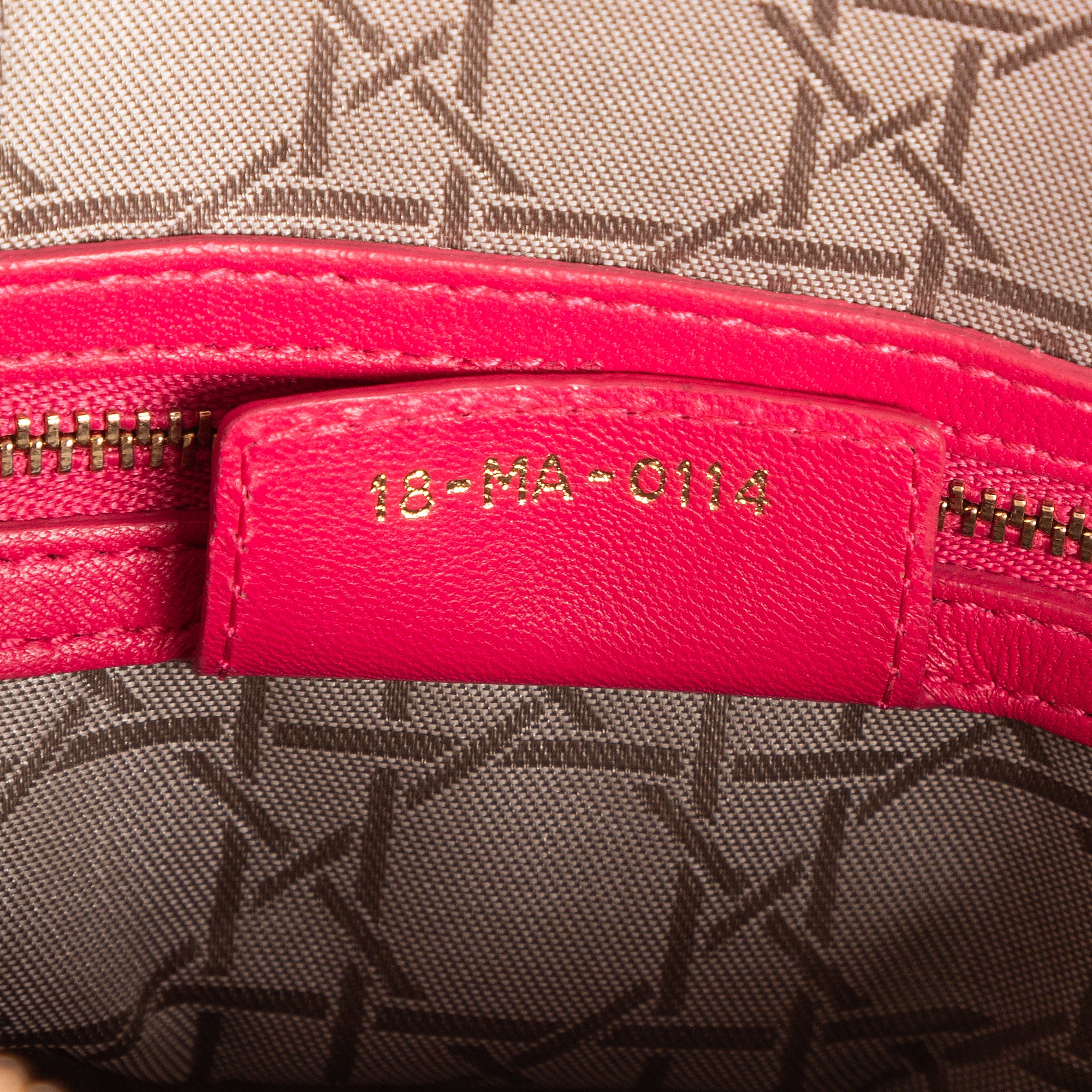 Handbag Large Lady Dior Zip GM Pink Calfskin Leather
