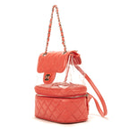 Mochila Ed. Limitada de PVC para Acuario de Piel de Becerro Envejecida Rosa/PVC