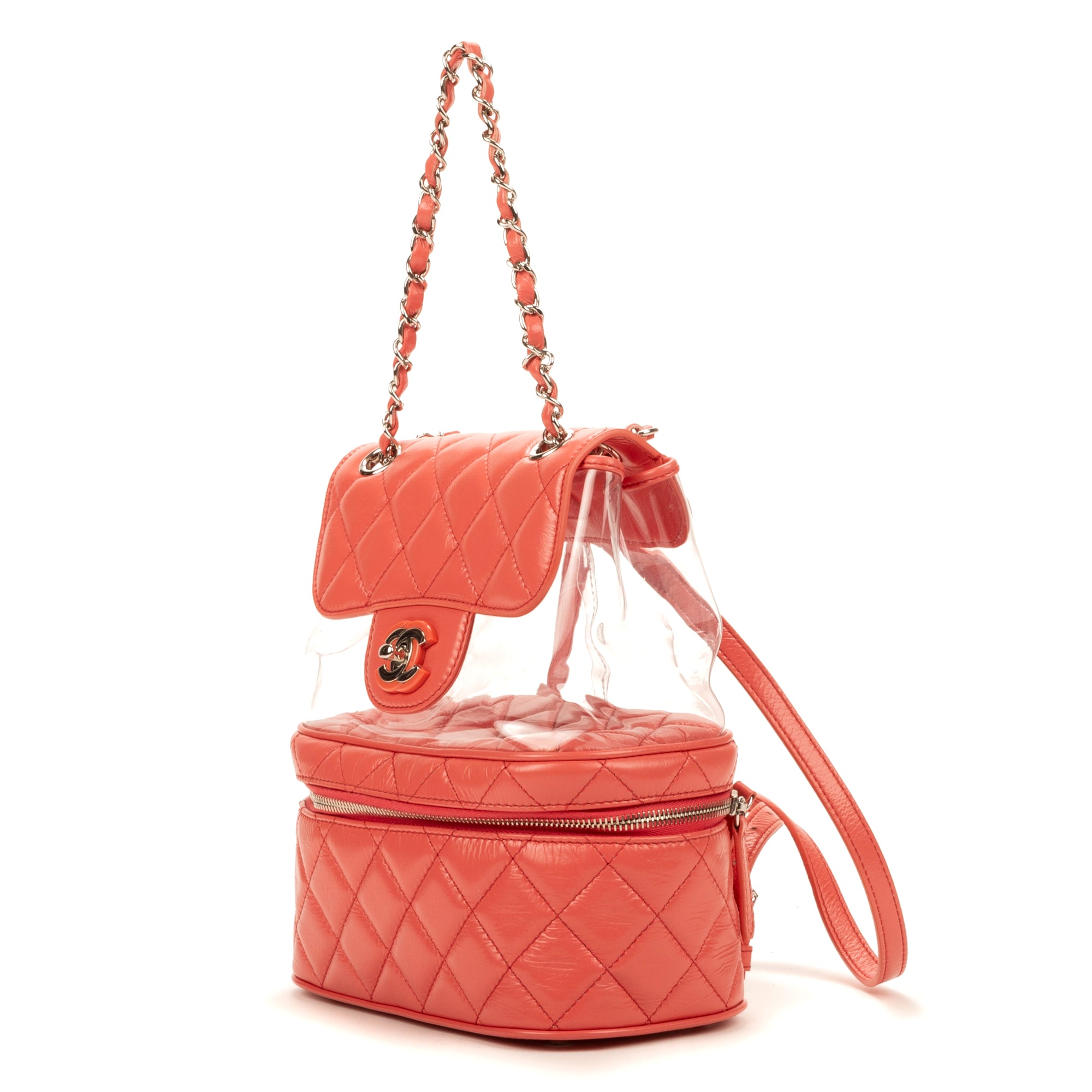 Backpack Ltd. Ed. PVC Aquarium Backpack Pink Aged Calfskin Leather/PVC