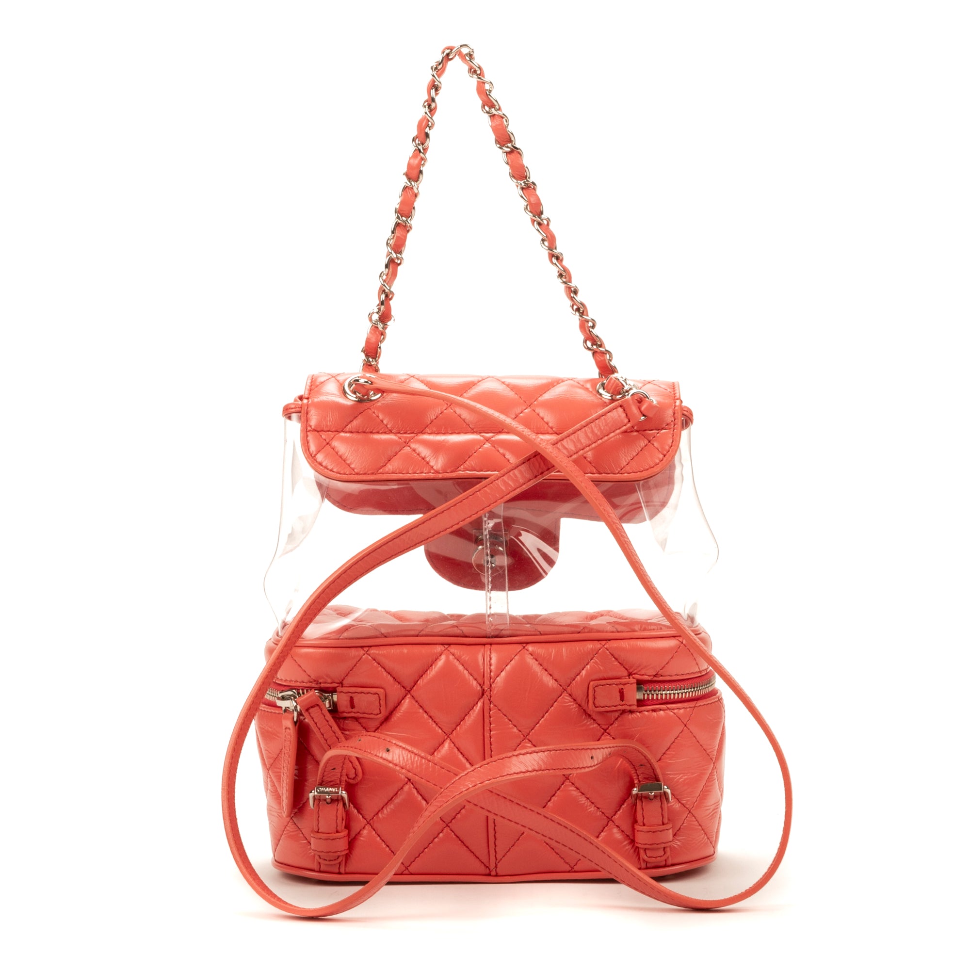 Backpack Ltd. Ed. PVC Aquarium Backpack Pink Aged Calfskin Leather/PVC