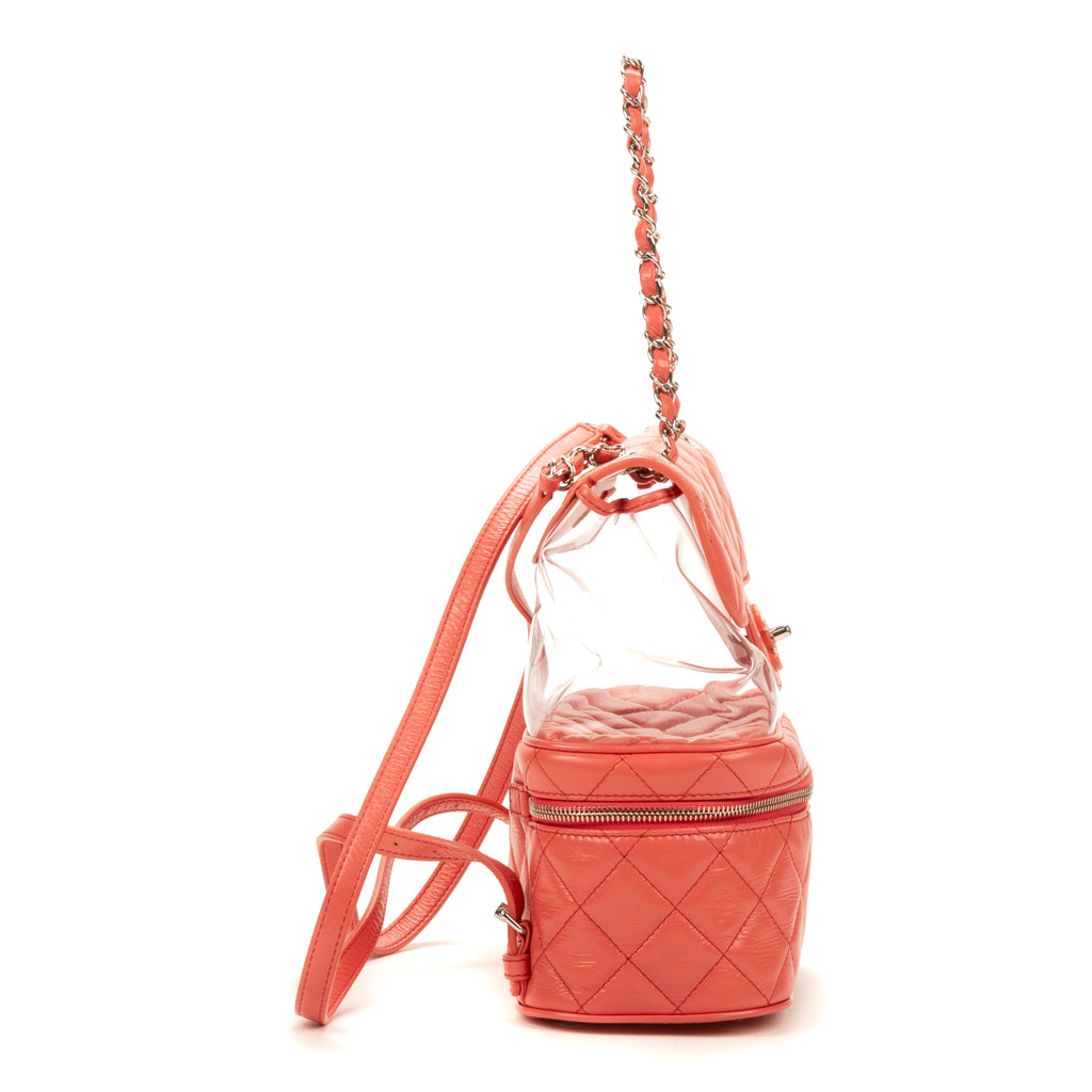 Mochila Ed. Limitada de PVC para Acuario de Piel de Becerro Envejecida Rosa/PVC