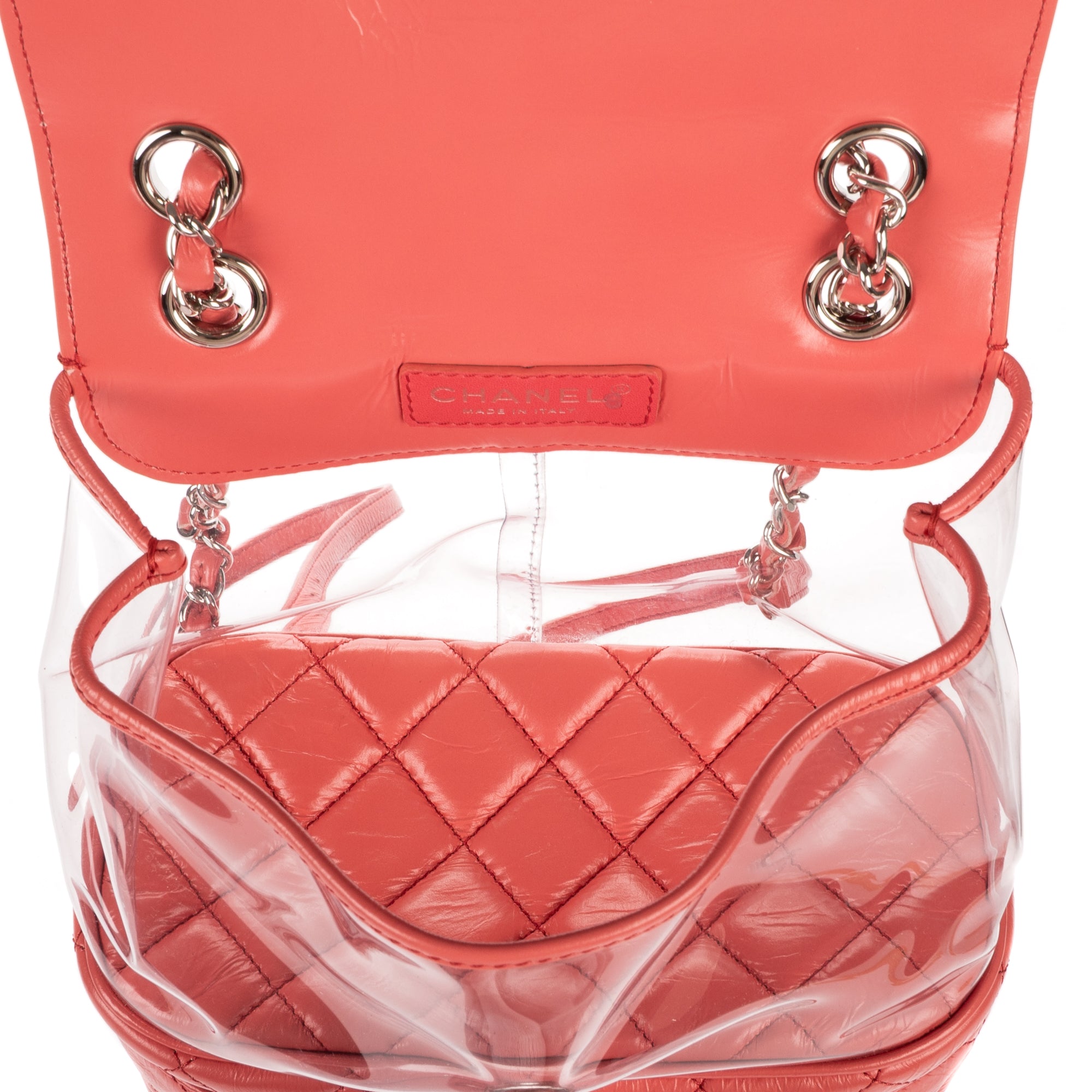 Backpack Ltd. Ed. PVC Aquarium Backpack Pink Aged Calfskin Leather/PVC