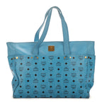 Bolso de hombro con cremallera en lona revestida Visetos azul