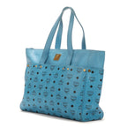 Bolso de hombro con cremallera en lona revestida Visetos azul