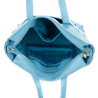Bolso de hombro con cremallera en lona revestida Visetos azul