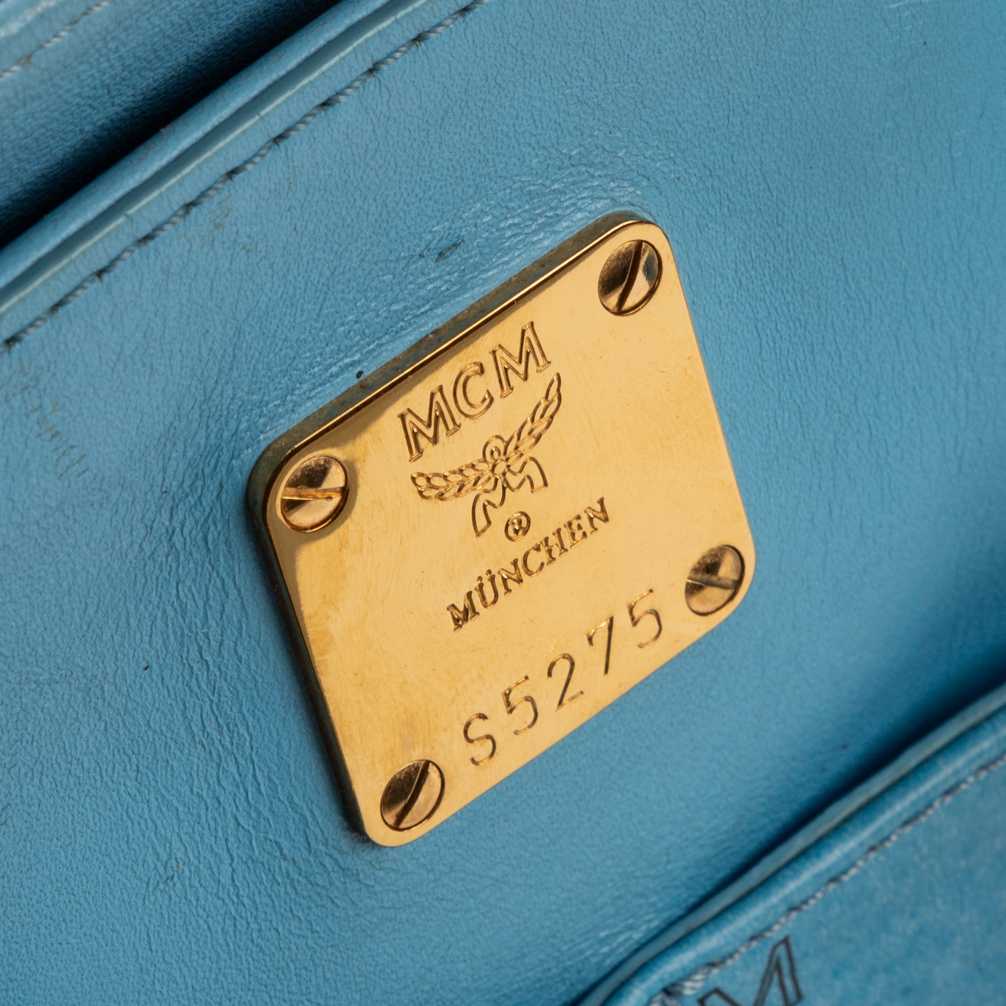 Bolso de hombro con cremallera en lona revestida Visetos azul
