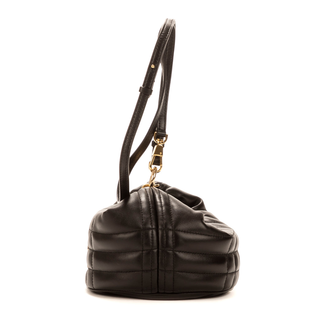 Bolso de Hombro Lola de Piel de Becerro Negra