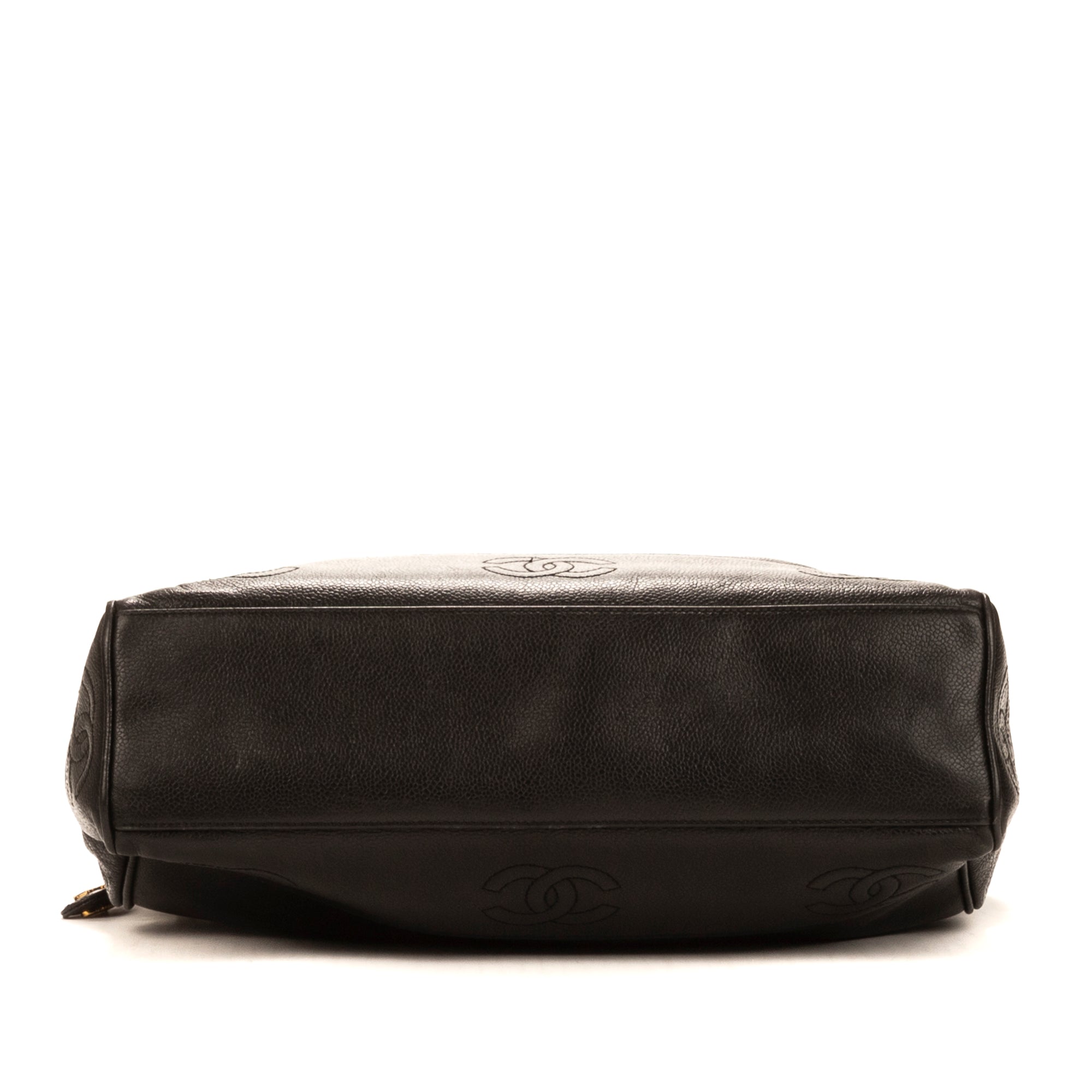 Shoulder Bag Triple Coco Tote Black Caviar Leather