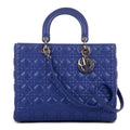 Handbag Large Lady Dior Zip GM Purple Calfskin Leather