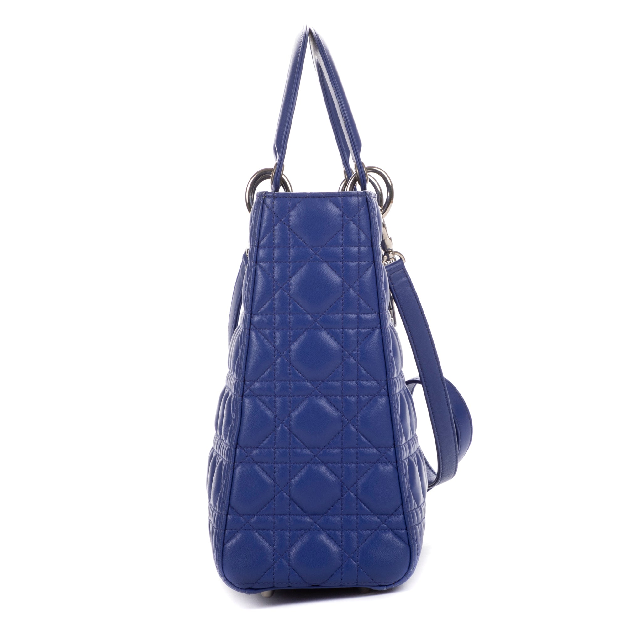 Handbag Large Lady Dior Zip GM Purple Calfskin Leather