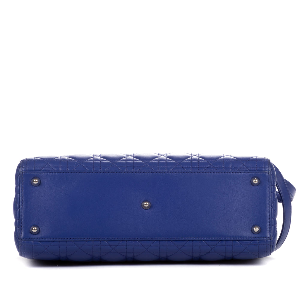 Handbag Large Lady Dior Zip GM Purple Calfskin Leather