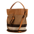 Bolso de Hombro Mochila Cuadros Marrones