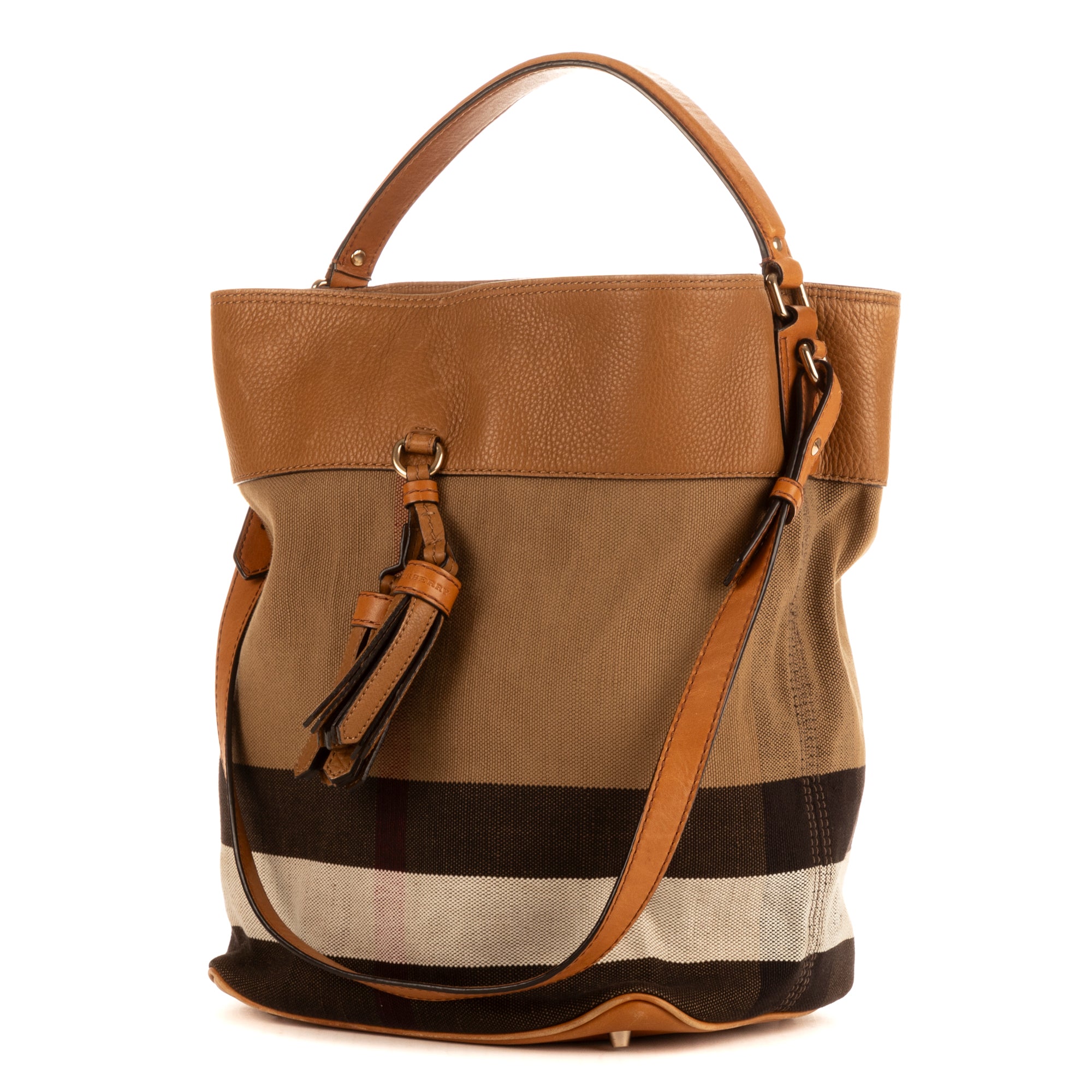 Shoulder Bag Rucksack Brown Check
