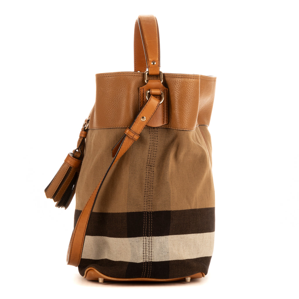 Bolso de Hombro Mochila Cuadros Marrones