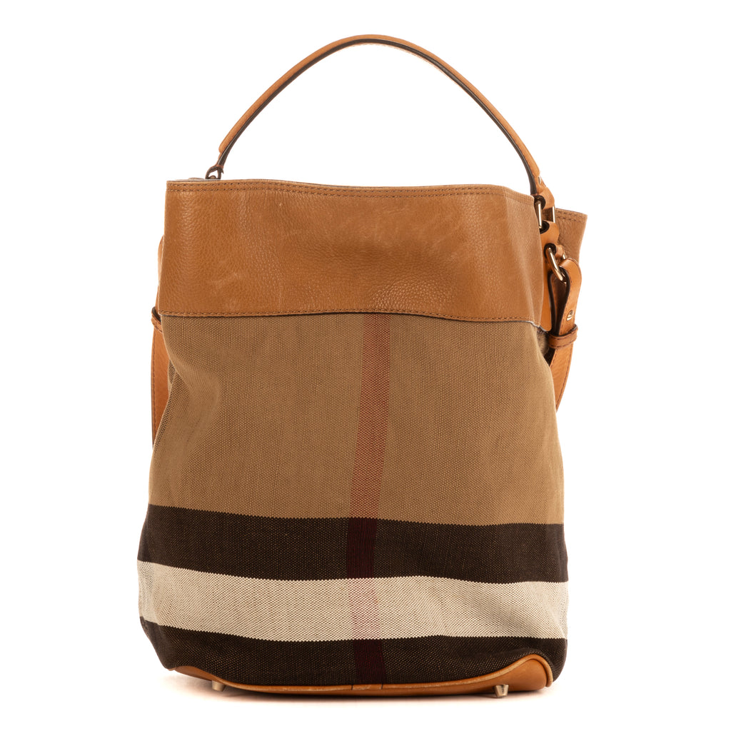 Bolso de Hombro Mochila Cuadros Marrones
