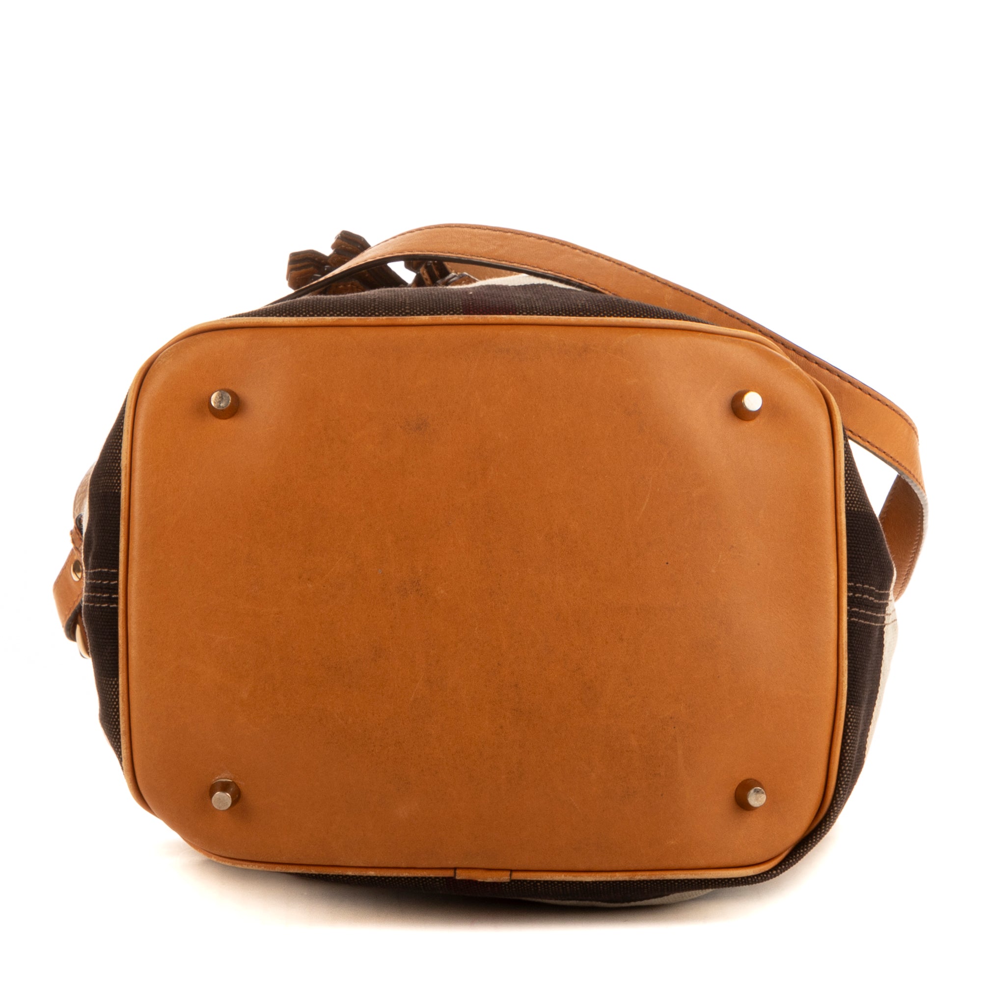Bolso de Hombro Mochila Cuadros Marrones