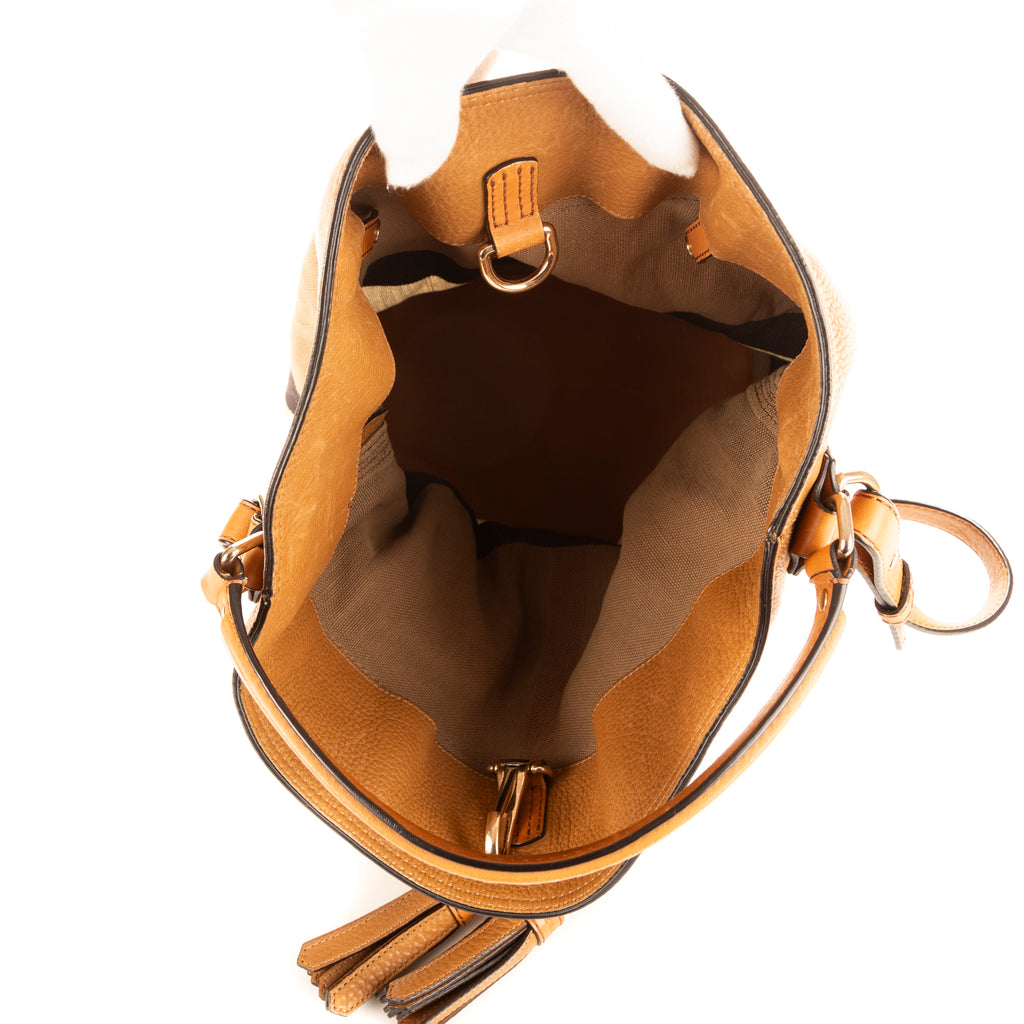 Bolso de Hombro Mochila Cuadros Marrones