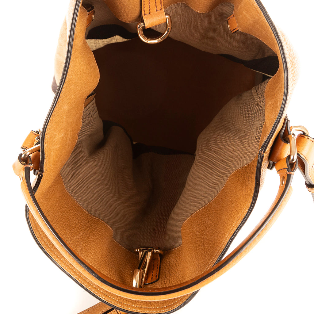 Shoulder Bag Rucksack Brown Check
