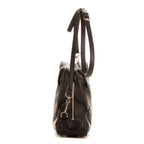 Sac de voyage triangulaire en cuir de veau noir