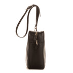 Sac de voyage triangulaire en cuir de veau noir
