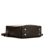 Sac de voyage triangulaire en cuir de veau noir