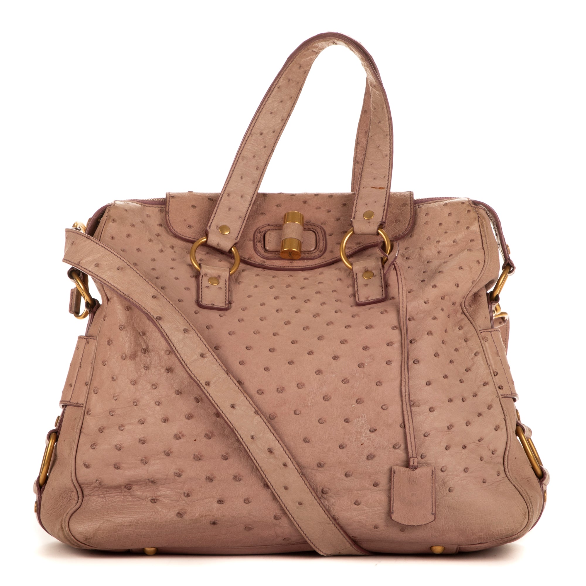 Sac bandoulière Sac Rive Gauch en cuir Rose Ostriche