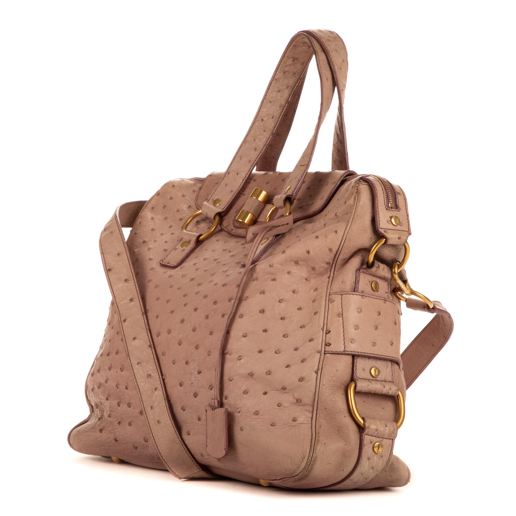 Sac bandoulière Sac Rive Gauch en cuir Rose Ostriche