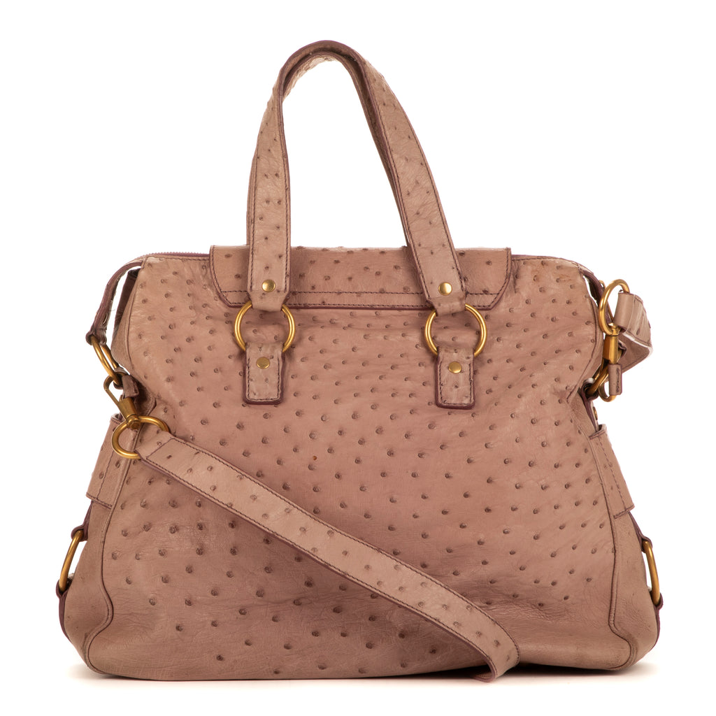 Sac bandoulière Sac Rive Gauch en cuir Rose Ostriche