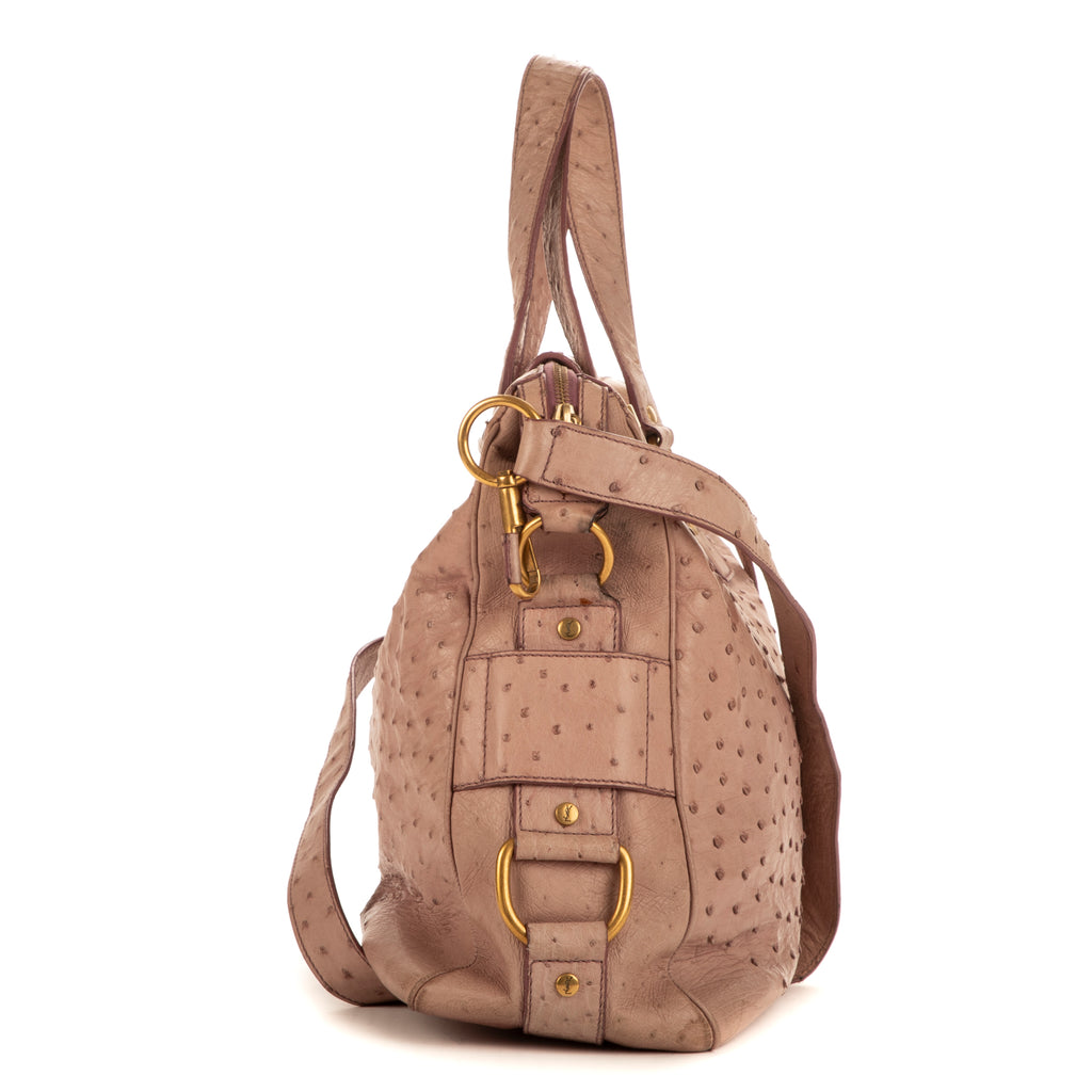 Sac bandoulière Sac Rive Gauch en cuir Rose Ostriche